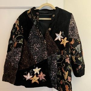 Vintage Witchy beaded quilted jacket